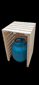 Esconderijo LISO capa de madeira caixote Euro para botijão de gás e agua