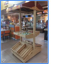 Expositor de pallets com toldo