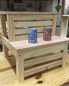 Escada fixa 2 degraus de pinus