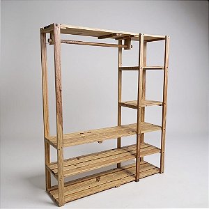 Estante closet  armário guarda roupa arara com varão EcoWood I