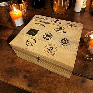 Caixote personalizado 2 garrafas de vinho