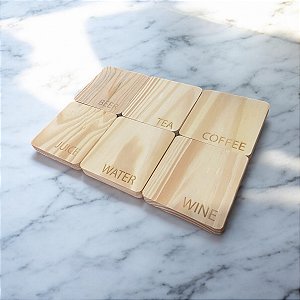 Porta suporte apoio de copo de madeira bebidas