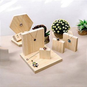 KIt Expositor jóias, bijuterias para mesa ou vitrine 5 posições