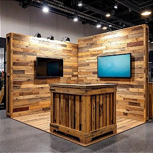Estande em L projeto pallet