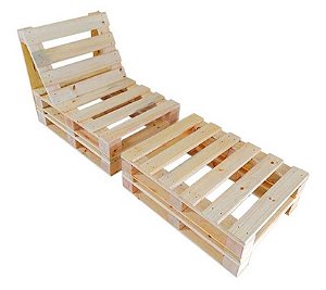 Cama espreguiçadeira externa de pallet pinus