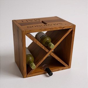 Adega X Caixa vinicola para garrafas com nomes de uvas
