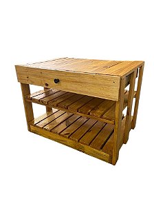 Gabinete rustico de madeira pinus para banheiro lavabo