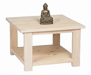 Mesinha quadrada baixa para centro ou altar budista - com acabamento verniz