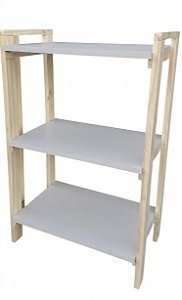 Mini estante mdf+pinus espaço aberto