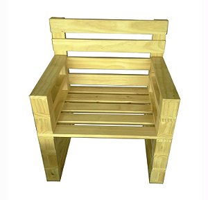 Poltrona Cubo em Pallet Natural 90x60x60