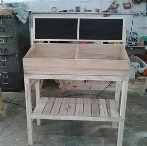 Estante gondola aparador expositora feira com lousa mercado