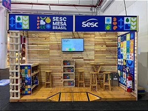 Estande feira de negócios EcoWood III de pinus sustentável para eventos e feiras de negócios - pavilhão 3x4 metros