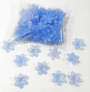 Flores de plástico azul claro - pacote com 50 gr.