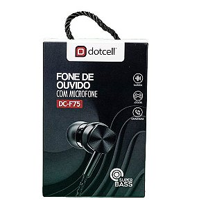 Fone De Ouvido Dotcell Dc-F75 Preto