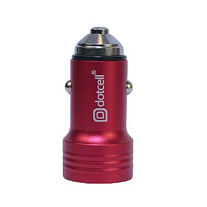 Carregador Veicular DC-CC4140 c/ 1Pt Turbofast 3.0 / 18w - Vermelho