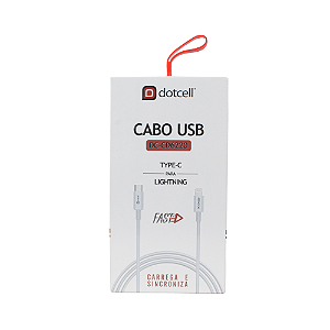 Cabo Type C/Lightning - DC-CD6220 - Branco - FAST - 1,5 m