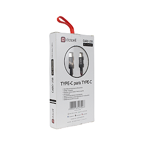 CABO USB DOTCELL DC-CD6300 CINZA Type C/Type C (1.2m)