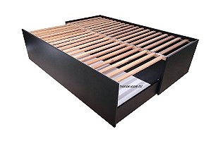 Cama 3 em 1 DayBed- Cor: Preto Fosco - cama para apartamento estúdio