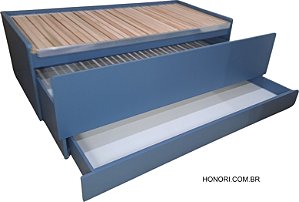 CAMA 3 EM 1 - COM GAVETA - VERSA TITANIC - Cor: Azul Secreto