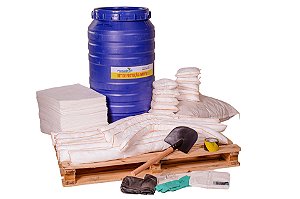Kit Proteção Ambiental 200 litros – Linha Branca – Bombona - Kit SOPEP - Mitigação