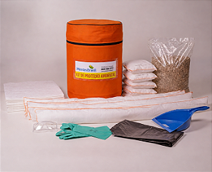Kit Proteção Ambiental 50 Litros Bombona com Capa de Proteção para Absorção de Petróleos e Derivados