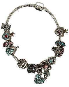 Pulseiras com Berloques banho prata 925