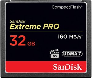 Cartão de memória Sandisk, 32GB, Compact Flash, Extreme PRO, 160MB/S