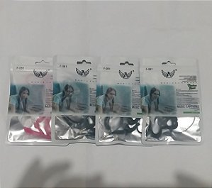 4 Fones de Ouvido Headset Stereo F-061 Marca Altomex Cor 3 Preto, 1 rosa