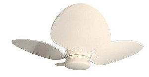 Ventilador de Teto Personalizado Aruba - 4 pás Laca Branca - Luminária Drops Opalino