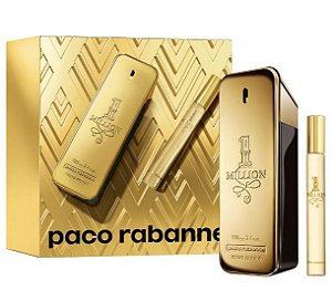 Kit Perfume Paco Rabanne 1 Million Masculino Eau de Toilette Masculino 100 ml + Miniatura 10ml