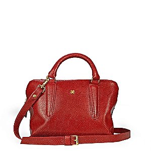 Bolsa Zoe M em couro texturado vermelho