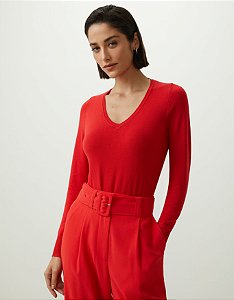 BLUSA TRICOT BÁSICO VERMELHO