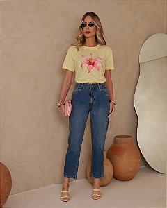 CALÇA MOM DEGRAU BARRA