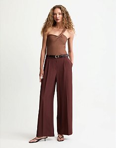 CALÇA PANTALONA COM PREGAS