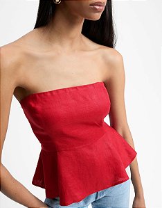 BLUSA LINHO TOMARA QUE CAIA