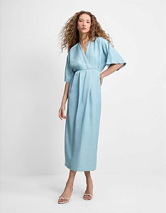 VESTIDO MIDI COM TRANSPASSE