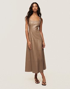 VESTIDO MIDI COURO
