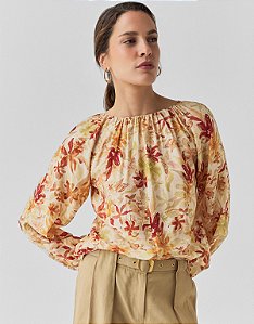 BLUSA FLORES AQUARELA