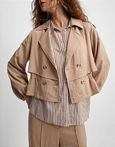 TRENCH CROOPED KHAKI
