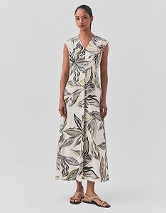VESTIDO MIDI FLOR LINHAS