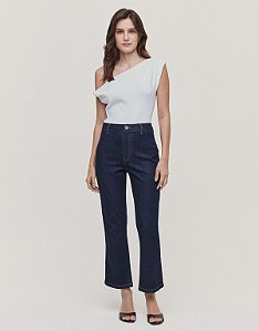 CALÇA JEANS MINI FLARE ESCURA