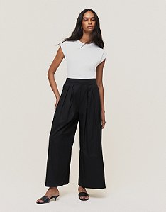 CALÇA AMPLA PREGAS
