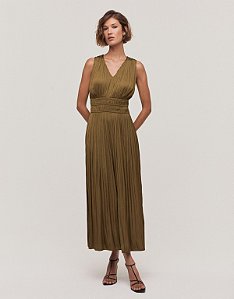 VESTIDO PLISSADO DECOTE V
