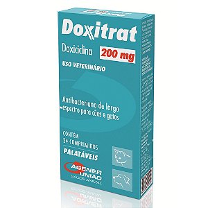 Doxitrat 200mg  Antibiótico para Cães e Gatos 24 comprimidos