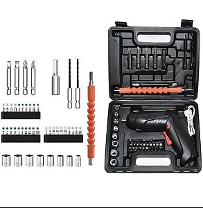 Kit Parafusadeira Elétrica 48 Peças Completo