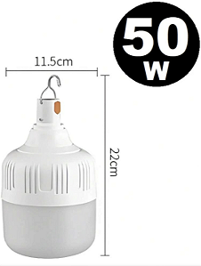 Luminária de Emergência Branca Recarregável Led 100W Lâmpada USB Camping
