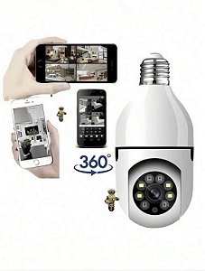 Câmera IP 360° Robozinho E27 com Visão Noturna, Alarme e Controle pelo Celular