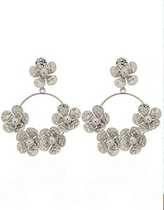 Brinco Design Flores - Prata