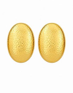 Brinco Design Oval Martelado