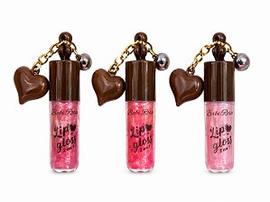 Babi Rosa Lip Gloss 2 em 1 – Chaveiro Coração